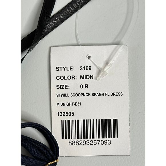 Dessy Collection Blue Scoop Neck Basque Skirt Satin Maxi Dress Formal Wedding 0 - Picture 6 of 7